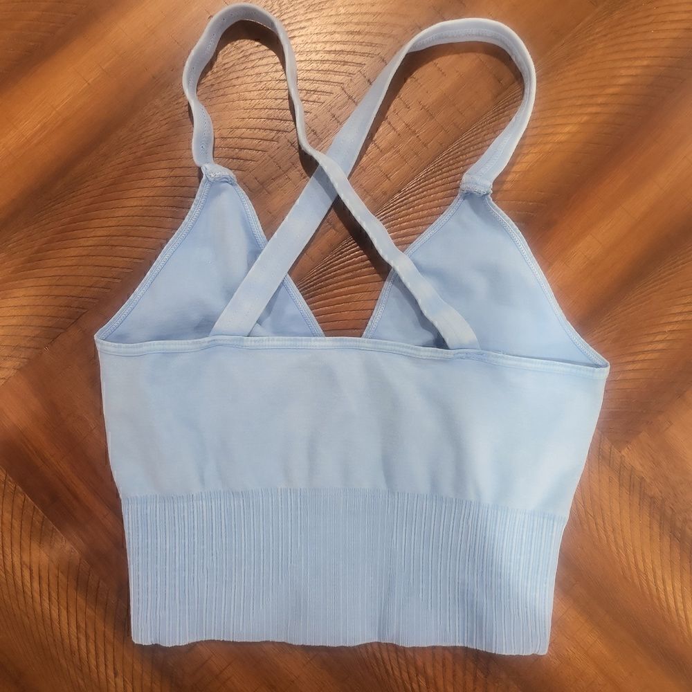 Free People Good Karma Crop Tank XS/S Light Blue - Picture 3 of 4